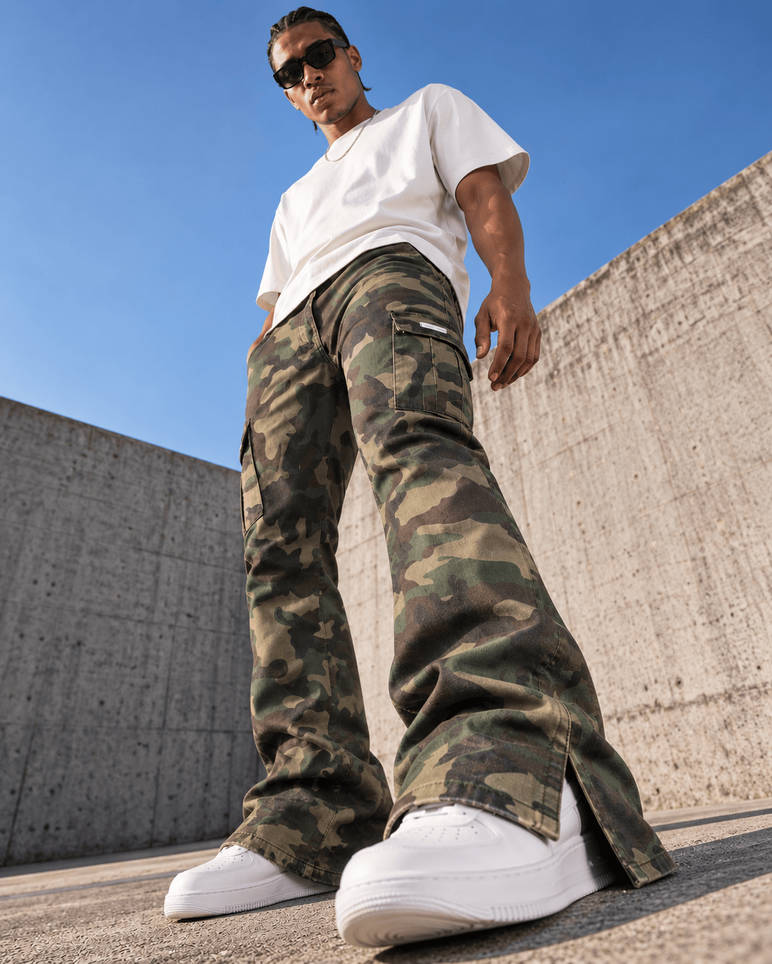 Camo Flare Cargo Pants