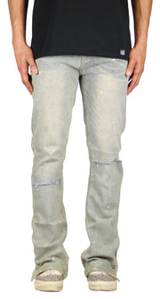 Indigo Flare Zipper Jeans