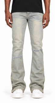 Indigo Flare Zipper Jeans