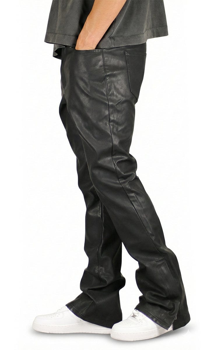 Leather Flare Zipper Pants | High-Quality | Hyper Denim