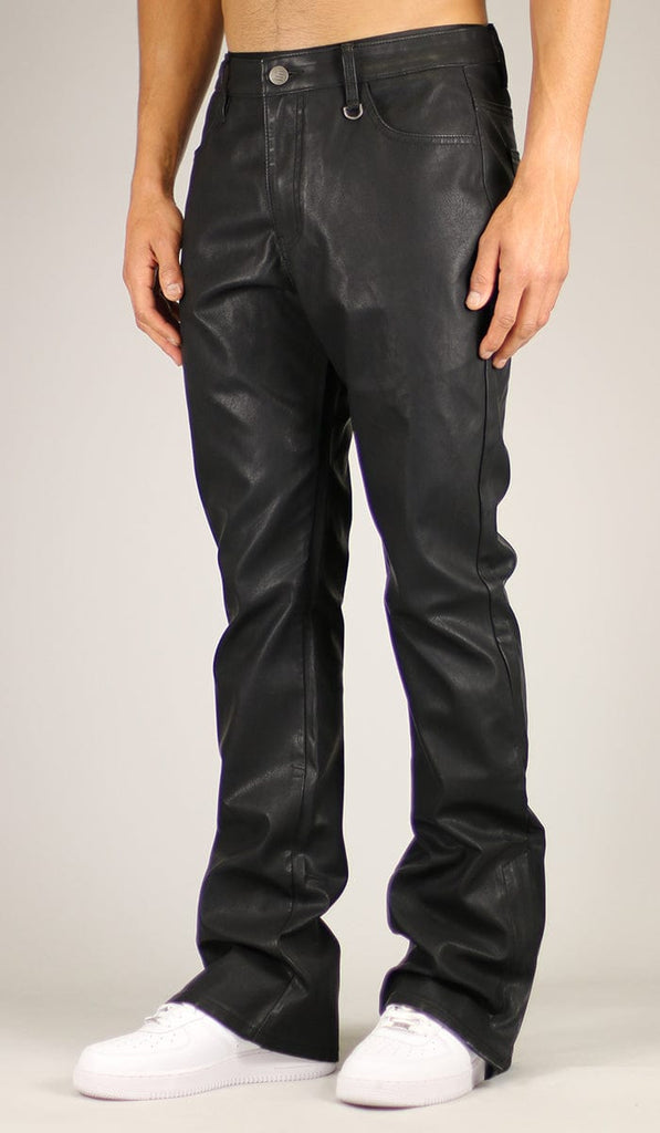 Leather Flare Zipper Pants 