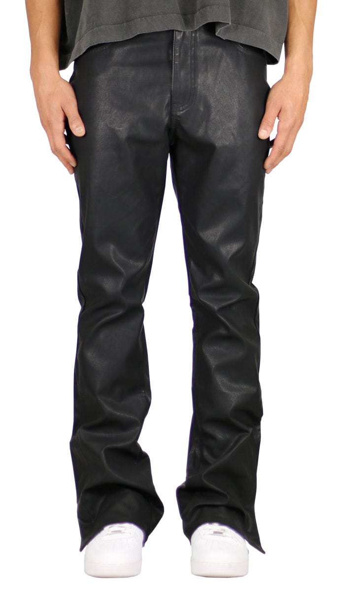 Leather Flare Zipper Pants | High-Quality | Hyper Denim