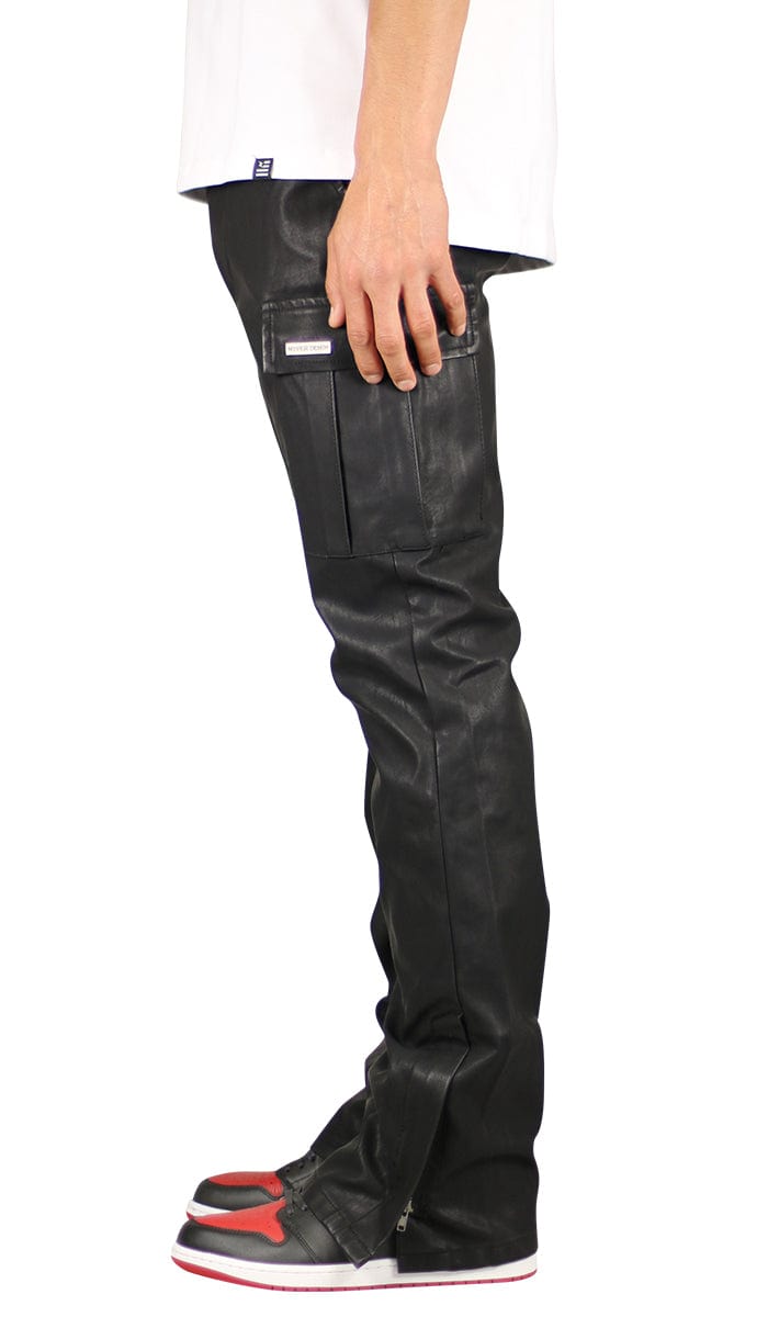 パンツ DIESEL fated leather cargo flare pants Leather Flare CargoPants | High-Quality | Hyper Denim