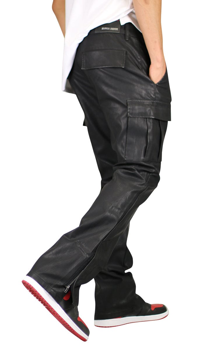 パンツ DIESEL fated leather cargo flare pants Leather Flare CargoPants | High-Quality | Hyper Denim
