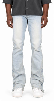 LT. Blue Flare Zipper Jeans