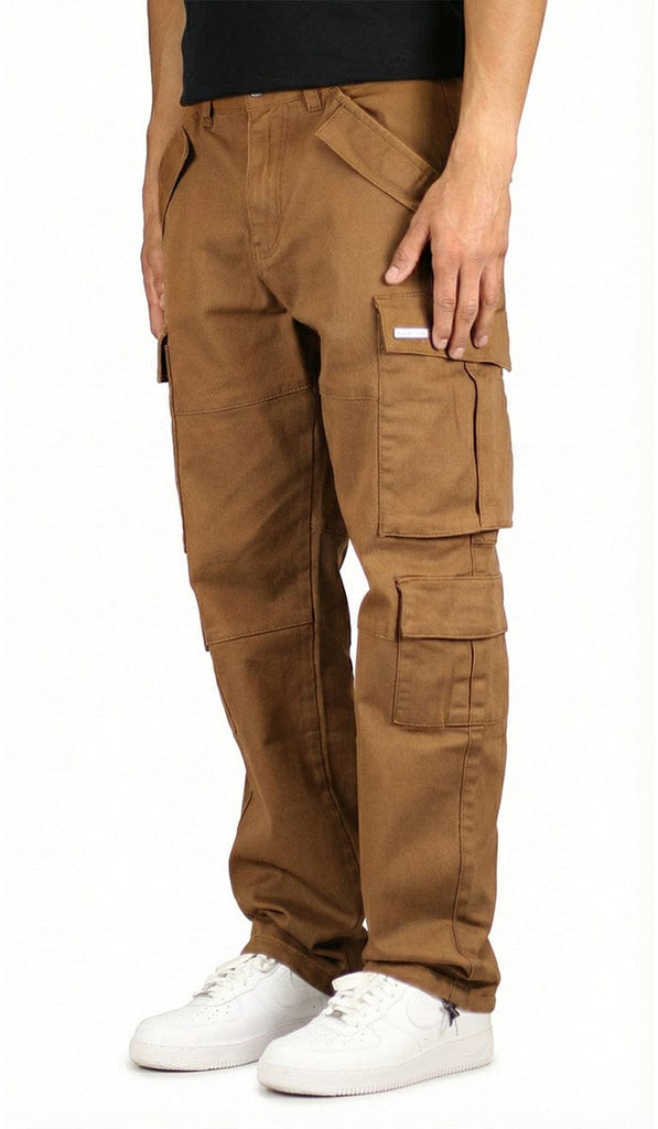 Hyper Denim Tobacco Brown Loose Fit Cargo Pants | Size: 40