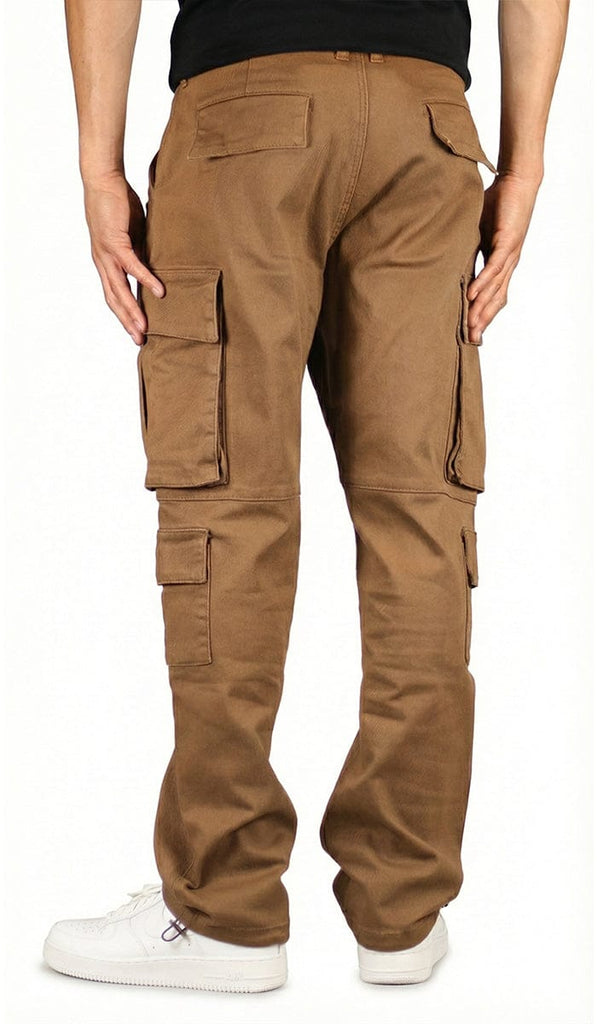 Hyper Denim Tobacco Brown Loose Fit Cargo Pants | Size: 40