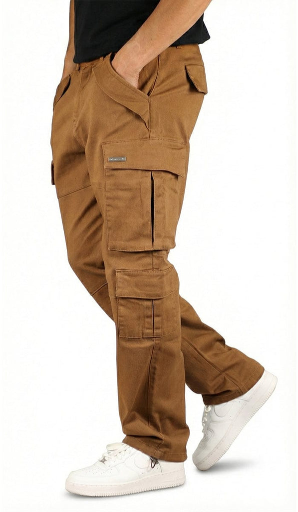 tobacco trousers men Hyper Denim Tobacco Brown Loose Fit Cargo Pants | Size: 40 tobacco trousers men Hyper Denim Tobacco Brown Loose Fit Cargo Pants | Size: 40