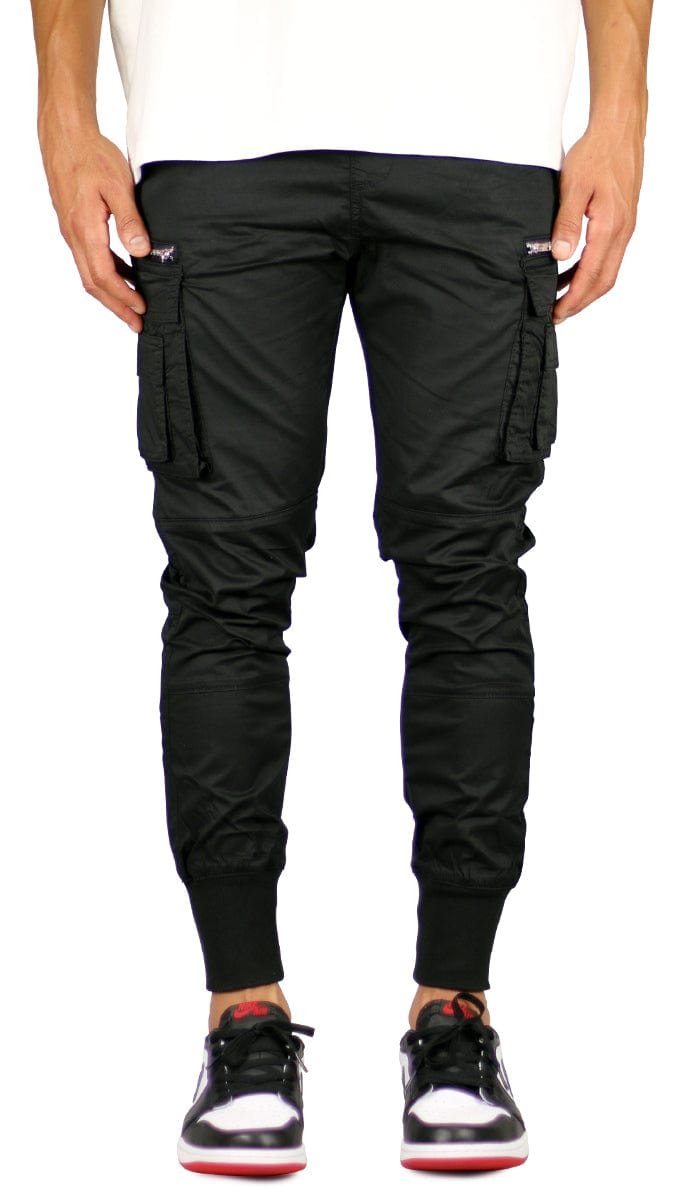 Black Cool Cargo Joggers Hyper Denim