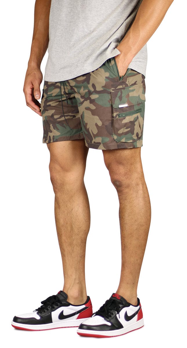 Camo Cool Nylon Cargo Shorts