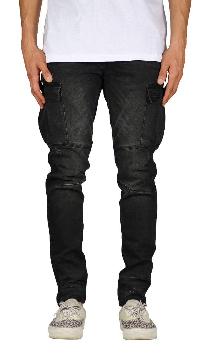 Black cargo jeans men Clearance