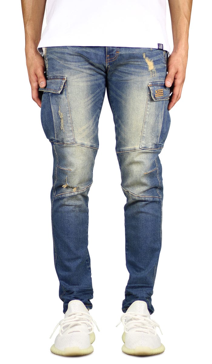 Deep Blue Cargo Jeans | Premium Fabrics | Shop Hyper Denim – HYPER DENIM