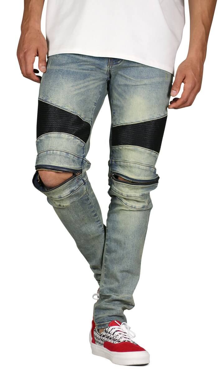 Indigo Moto Zipper Jean | Hyper Denim