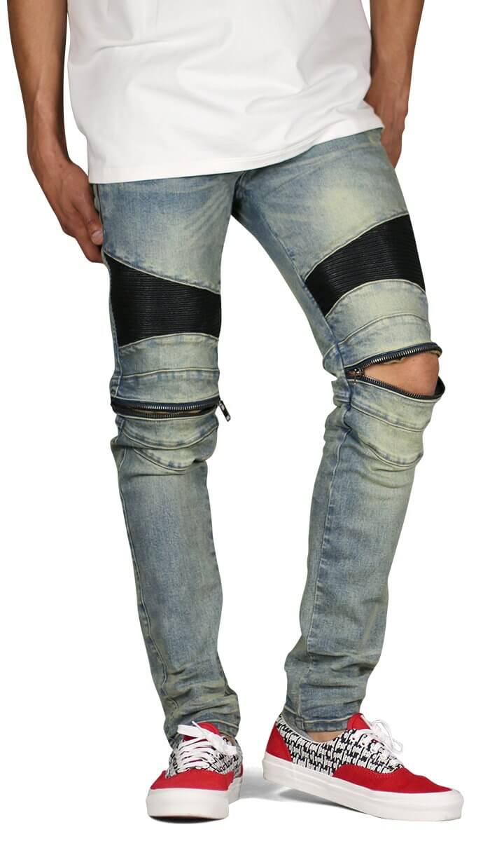 デニム・ジーパン RASHOMONG LARED ZIPPER JEANS BTR305 RASHOMONG LARED ZIPPER JEANS BTR305 (RASHOMONG/デニム