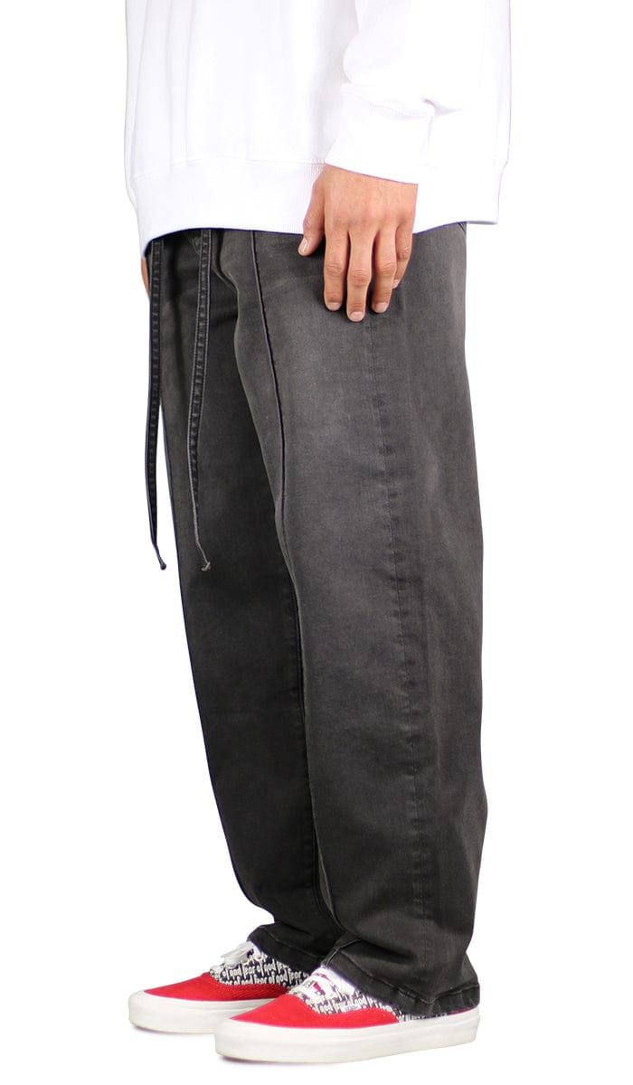 Fade Black Pleated Wide Jeans | Hyper Denim