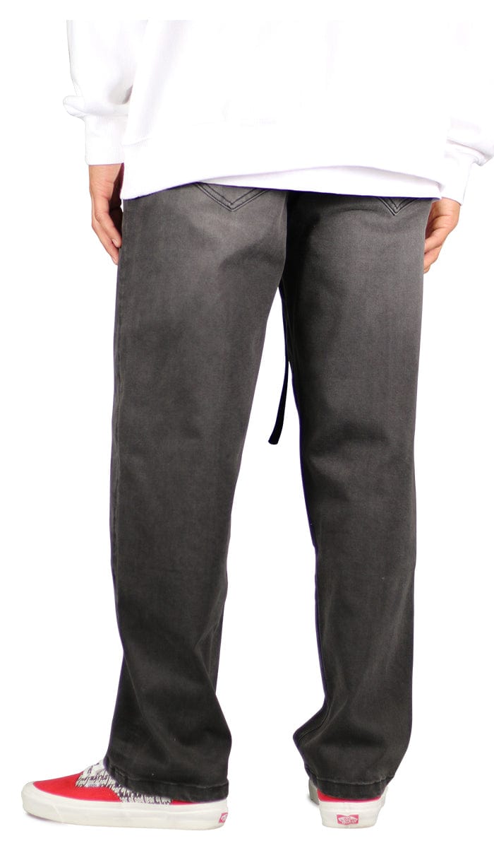 Fade Black Pleated Wide Jeans | Hyper Denim
