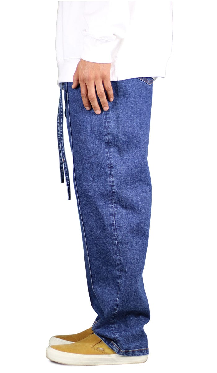 Blue Pleated Wide Jeans | Hyper Denim