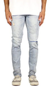 LT.Blue Slit Jeans
