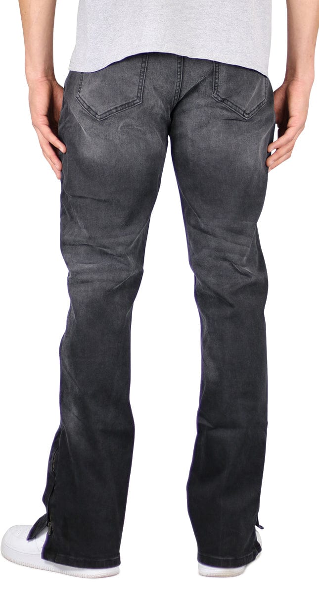 Black Flare Zipper Jeans