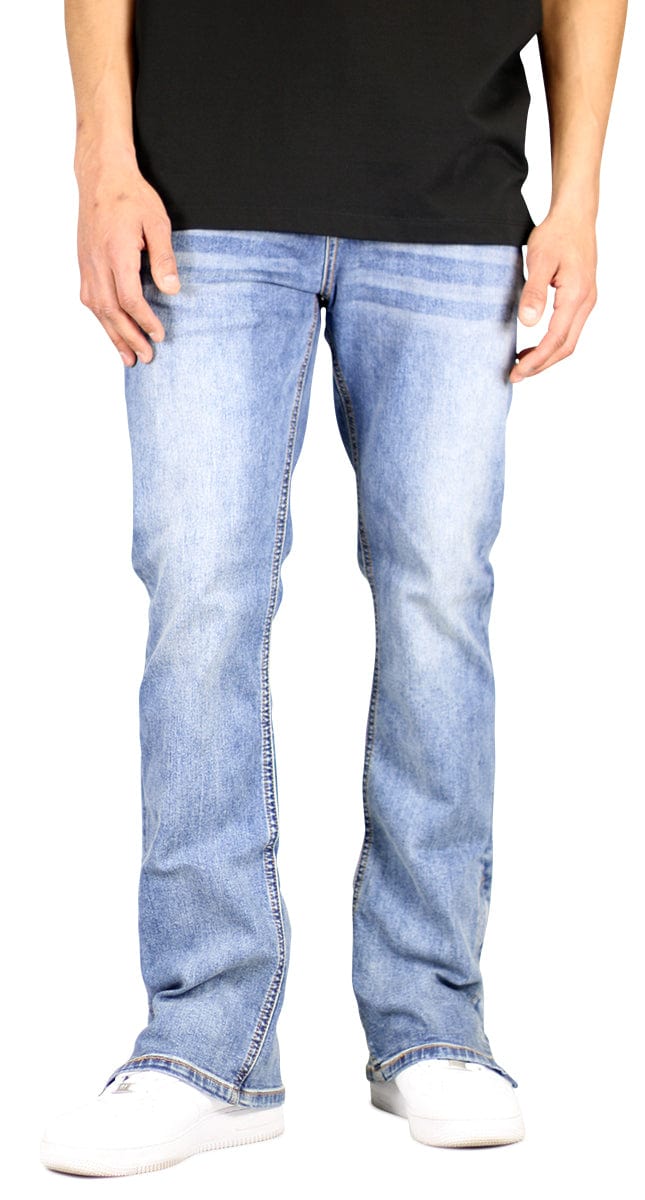 【GOAR】ZIPPER WAIST DENIM BLUE M.Blue Flare Zipper Jeans