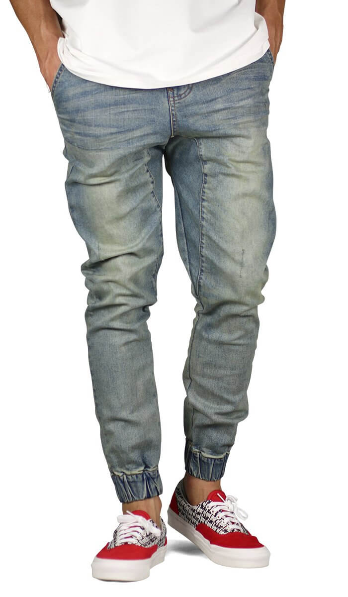 Indigo Drop Crotch Denim Jogger Hyper Denim - Main Image