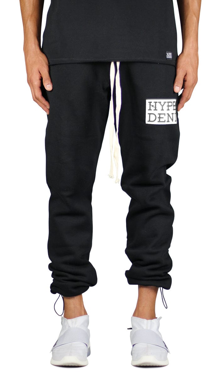 CLEAN INTERLOCK STRAIGHT LEG PLUSH PANTS - Black