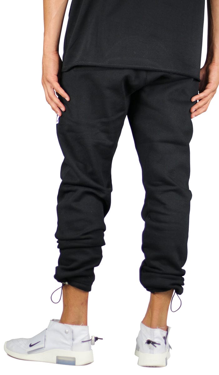 Black Cord Lock Sweat Pant | Hyper Denim
