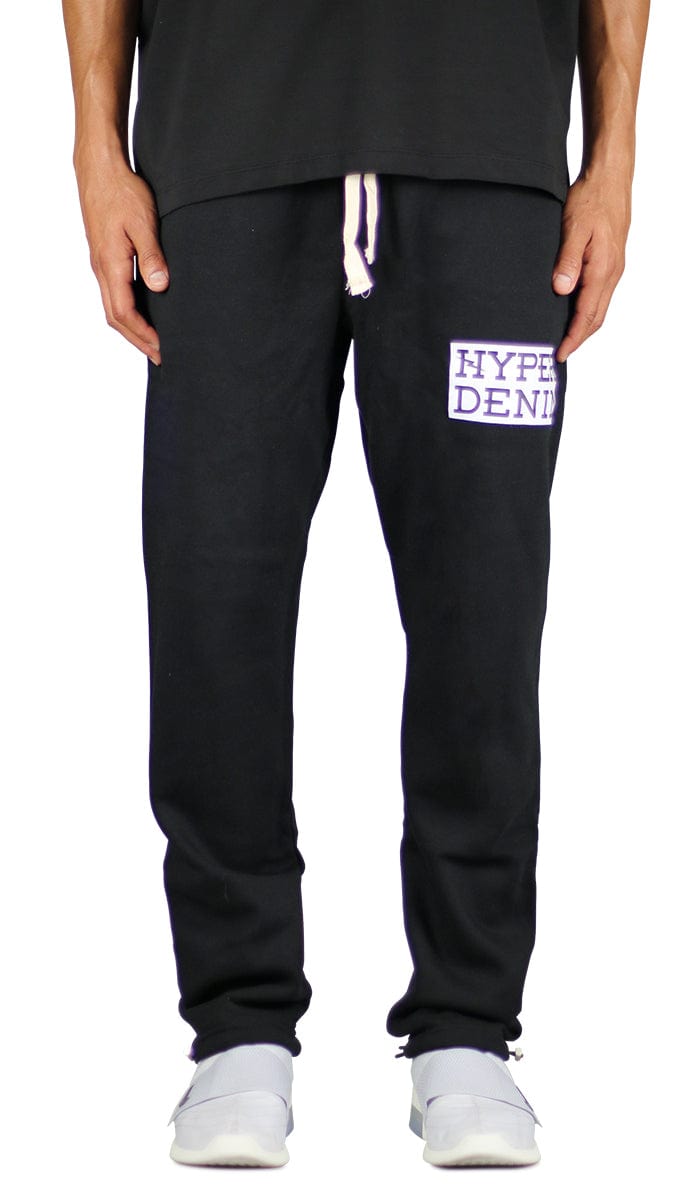 Black Cord Lock Sweat Pant | Hyper Denim