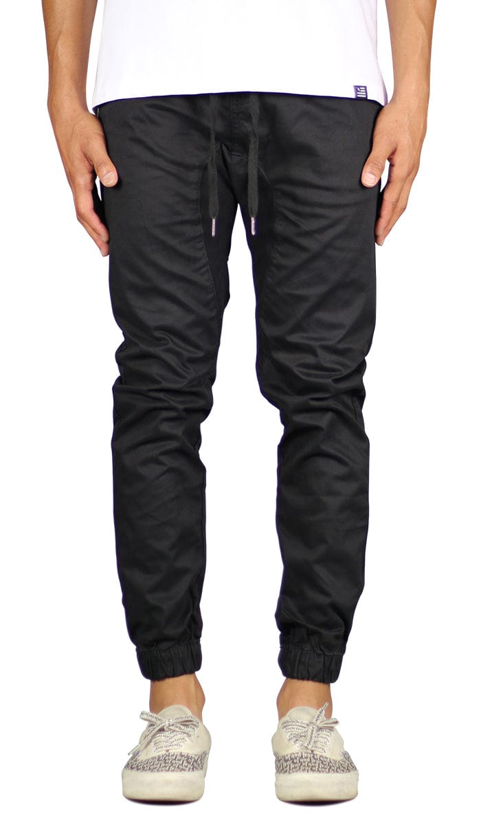 Black Drop Crotch Joggers | Hyper Denim