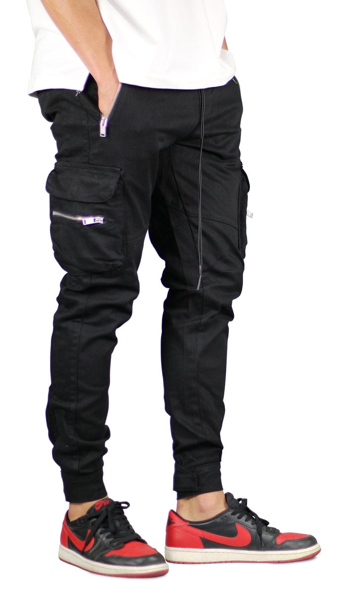 Black Combat Cargo Pants | Hyper Denim