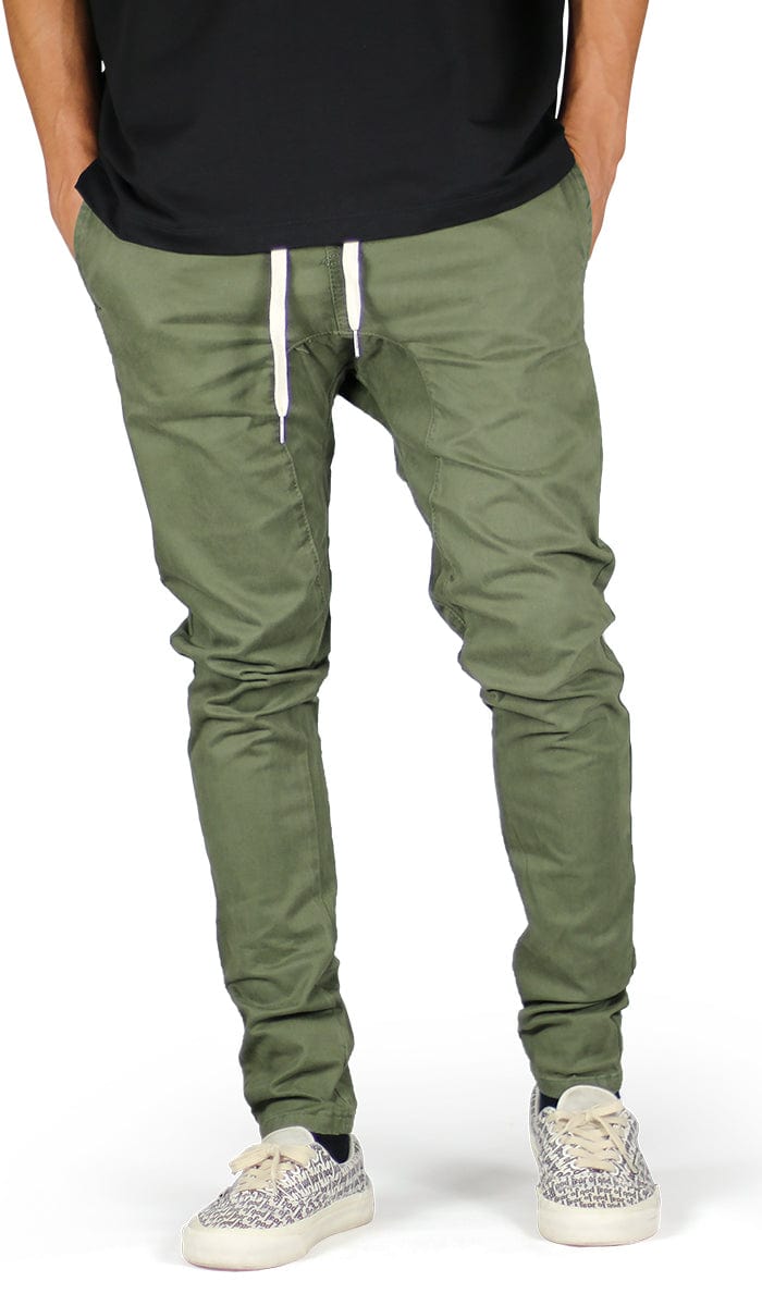 Olive Drop Crotch Pant | Hyper Denim