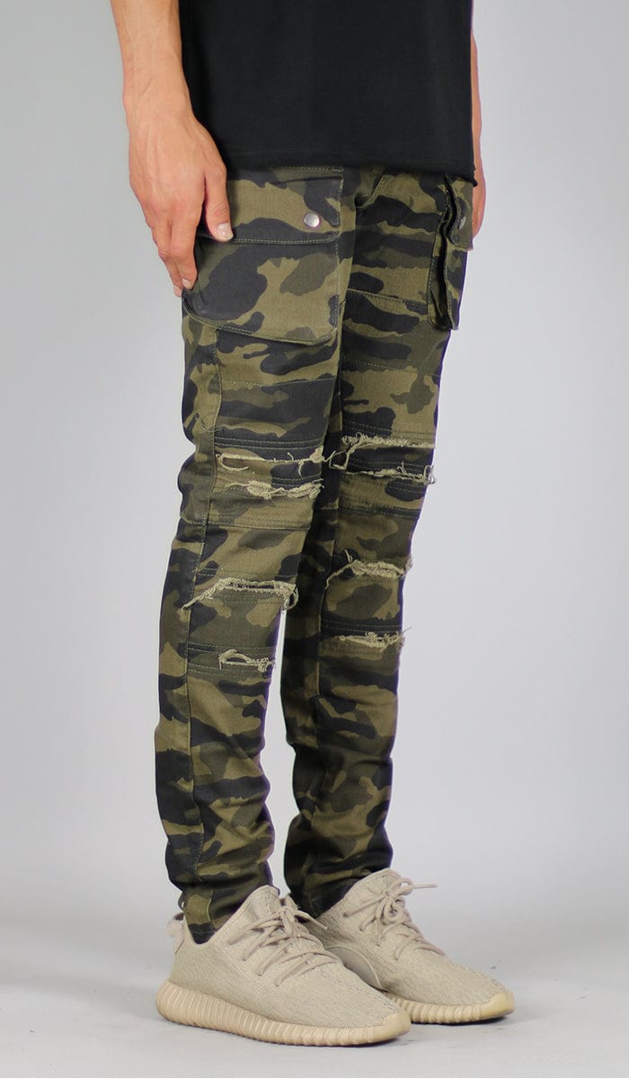 Olive Camo Cargo Pant Hyper Denim