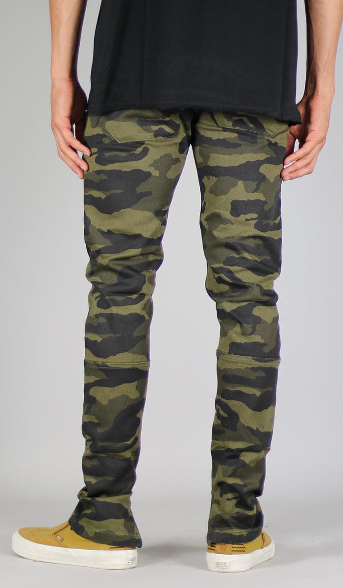 Olive Camo Zipper Pant | Hyper Denim