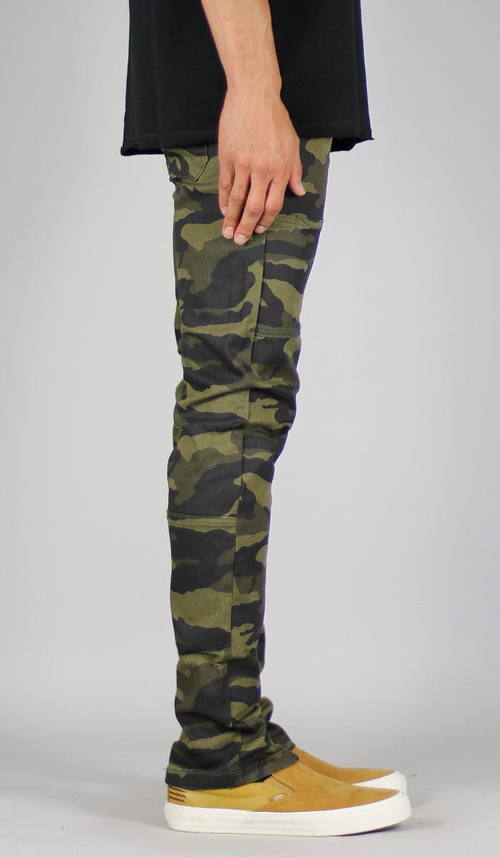 Olive Camo Zipper Pant | Hyper Denim