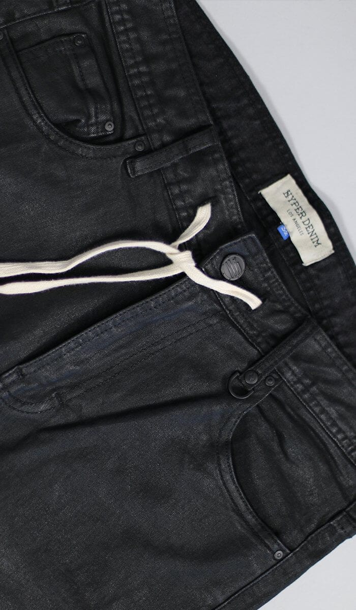 Waxed Black Denim Jeans | Premium Fabrics | Hyper Denim