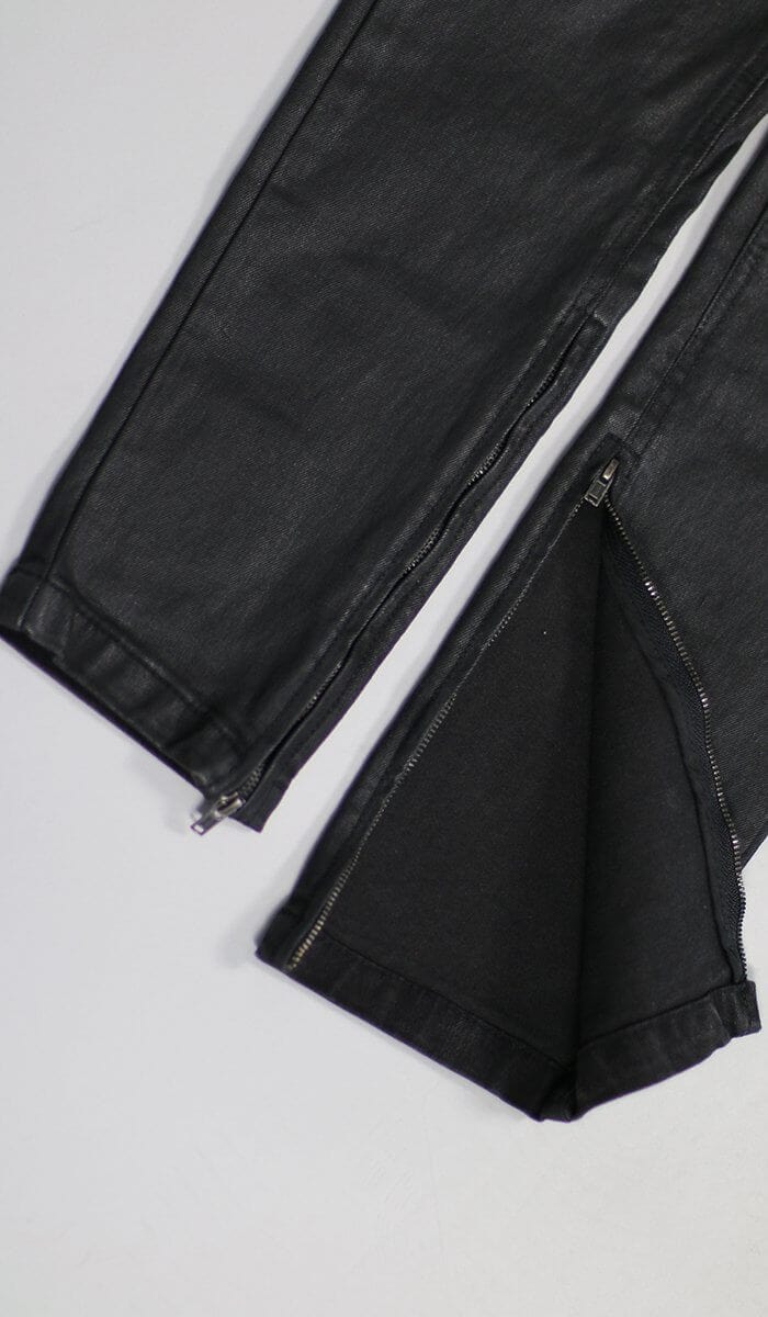 Waxed Stack Zipper Jeans | Hyper Denim